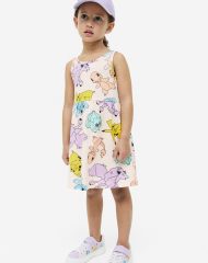 23U1-017 H&M Printed Cotton Dress - Váy, đầm bé gái