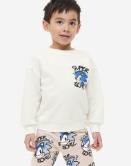 23N1-104 H&M 2-piece Printed Sweatshirt Set - Đồ bộ cho bé trai