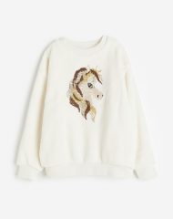 23D2-013 H&M Flip-sequin Sweatshirt - Áo thun bé gái